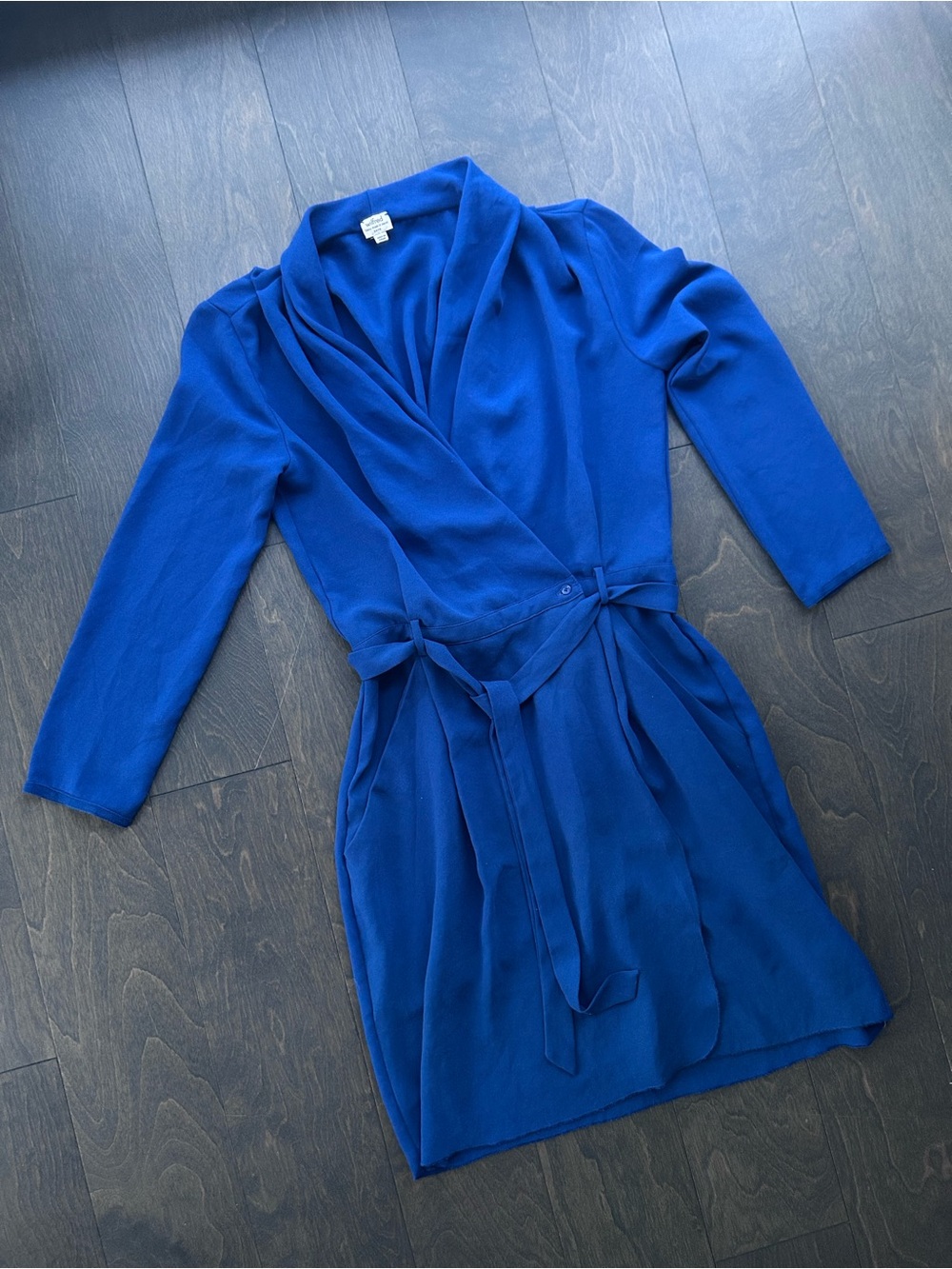 Wilfred Blue Wrap Dress with Tie Waist Size 0